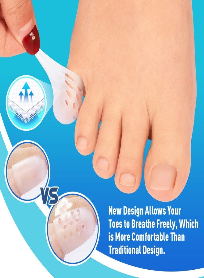 Promifun Gel Pinky Toe Caps, 16 Pack Toe Protectors for Women, Silicone Toe Covers Sleeves for Men, Blisters, Corns, Friction Pain Relief (Breathable, Pinky) - Image 5